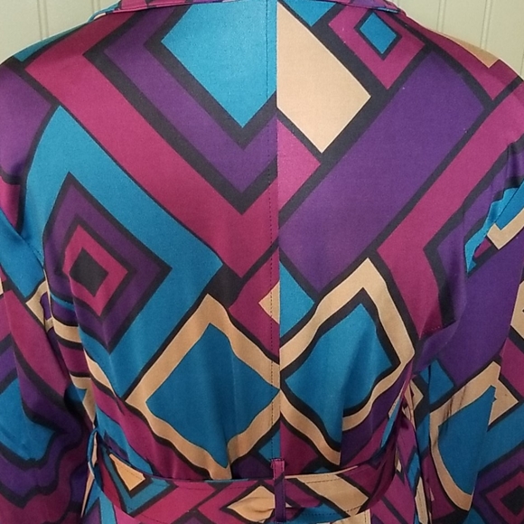 Mason Thomas Colorful jacket w/belt size X-Lrg - Picture 5 of 12